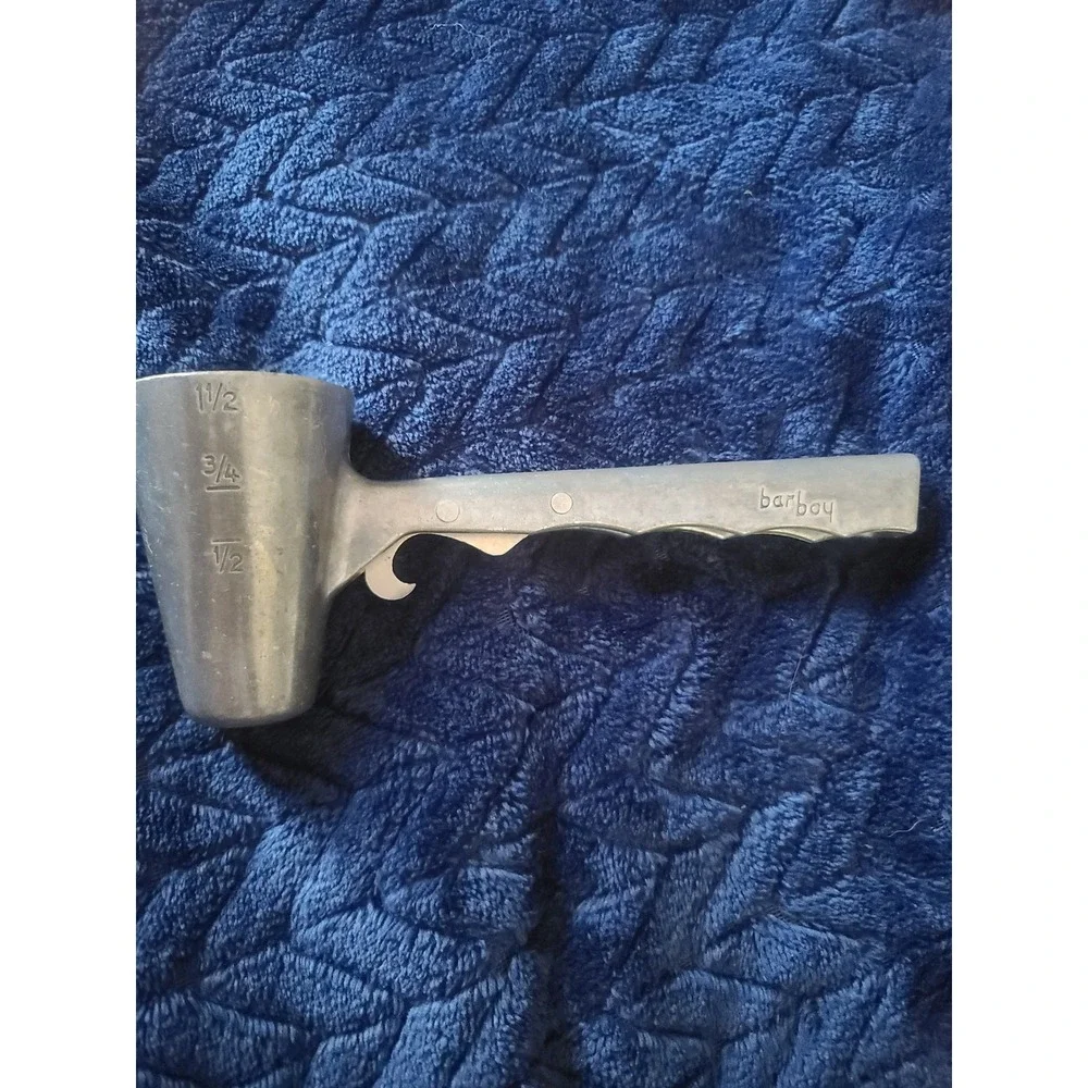 Vintage Fenton Barboy Multi Tool Aluminum Jigger Bottle Opener Corkscrew MCM